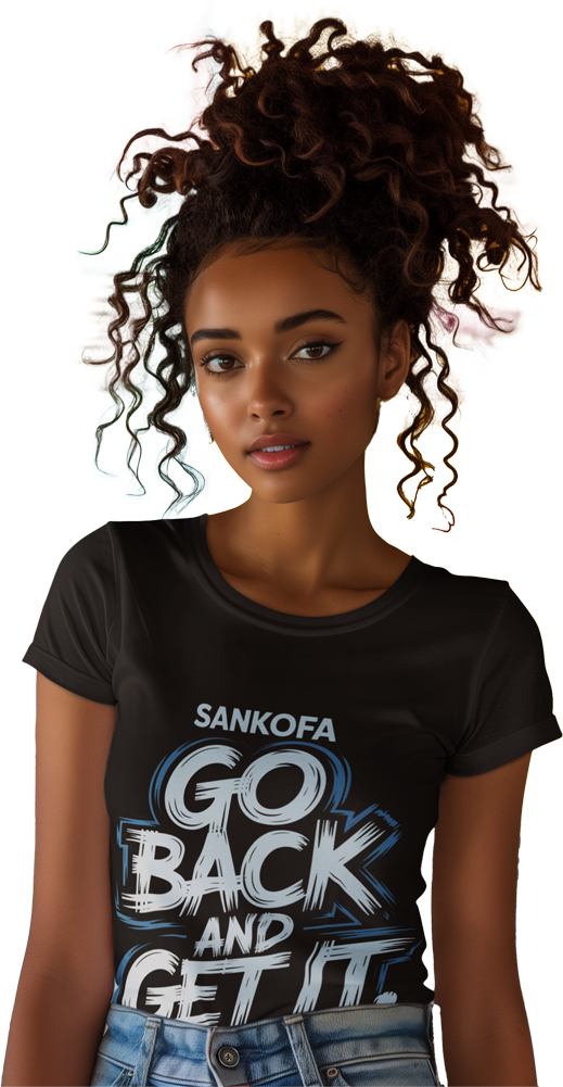 ai-created-mockup-of-a-woman-with-curly-hair-wearing-a-t-shirt-in-a-colorful-kitchen-m39880